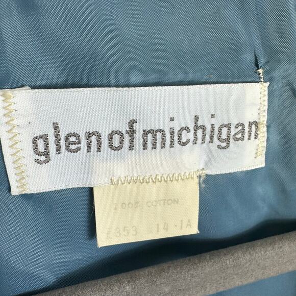 Glen Of Michigan Vintage 100% Cotton Velvet Blouse Skirt Set Made In USA Sz 14 - Picture 13 of 14